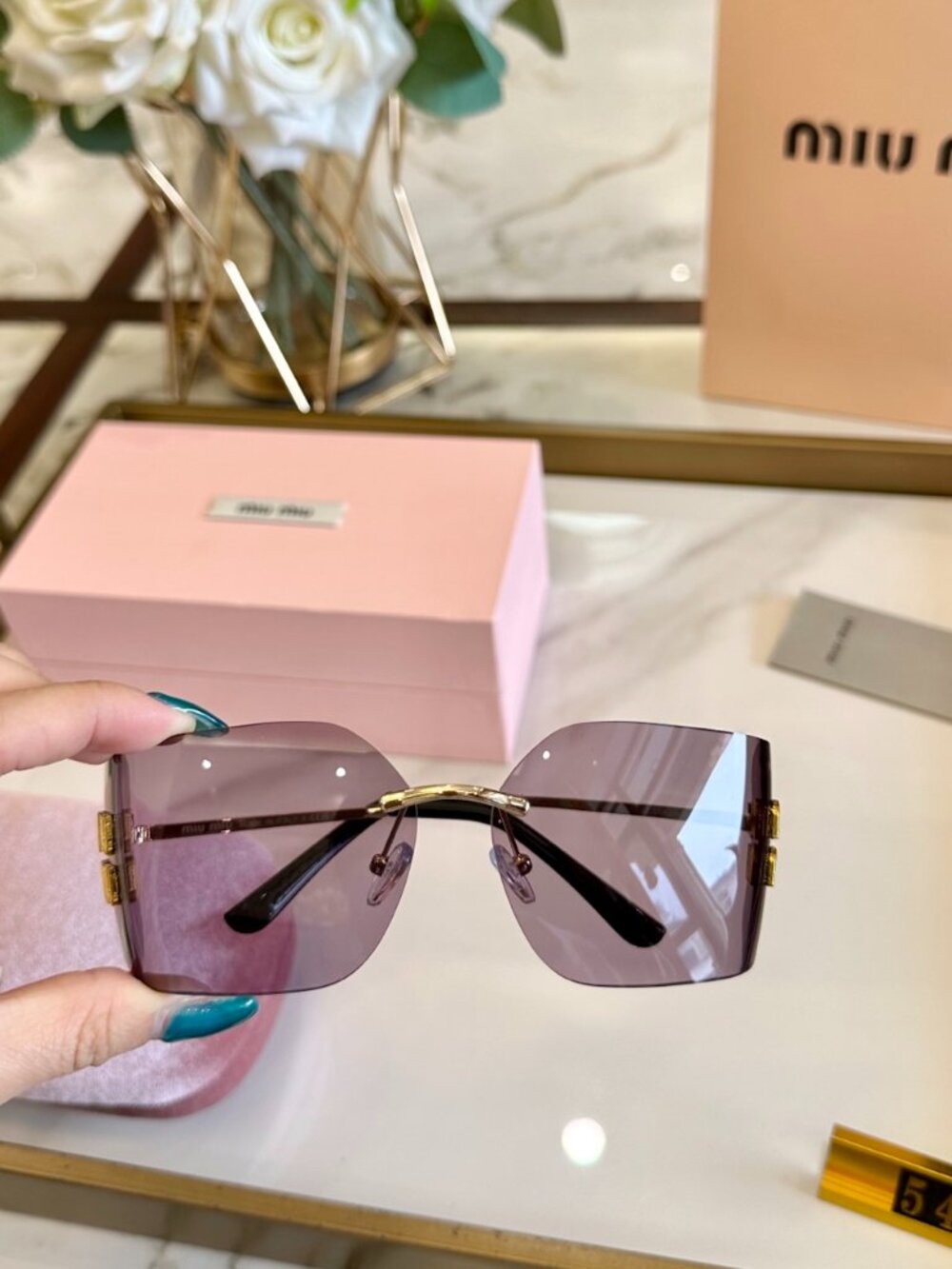 Miu Miu Rimless Gradient Sunglasses